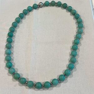 Aventurine gemstone bead necklace with magnetic clasp